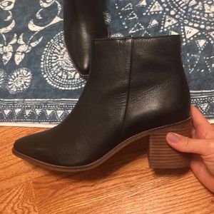 Black leather bootie